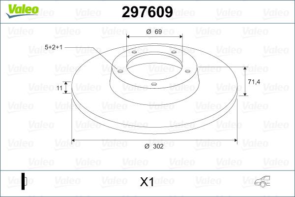 Valeo 297609 - Гальмівний диск autozip.com.ua