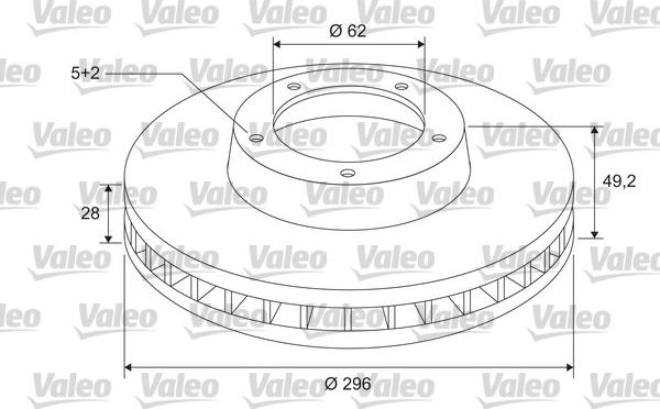 VALEO 297168 - Гальмівний диск autozip.com.ua