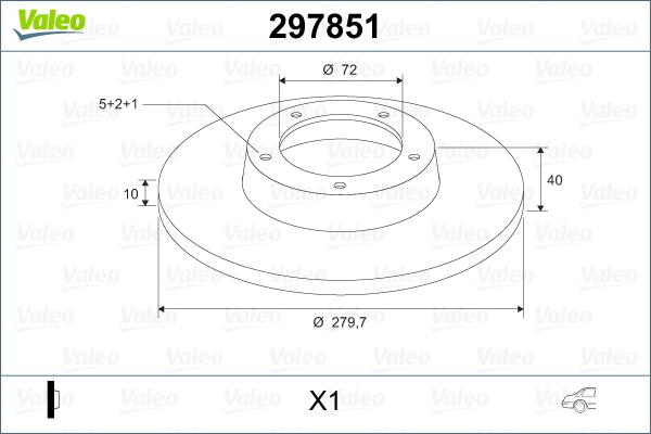 Valeo 297851 - Гальмівний диск autozip.com.ua