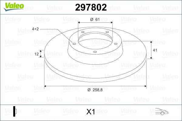 VALEO 297802 - Гальмівний диск autozip.com.ua