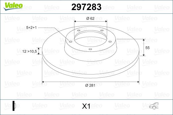 Valeo 297283 - Гальмівний диск autozip.com.ua