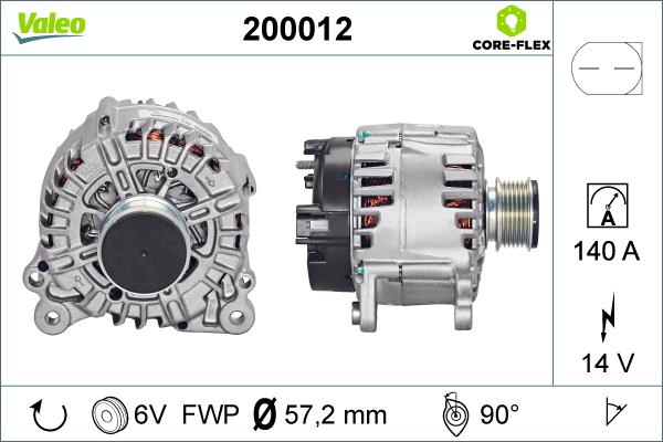 VALEO 200012 - Генератор autozip.com.ua