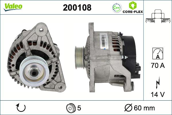 VALEO 200108 - Генератор autozip.com.ua
