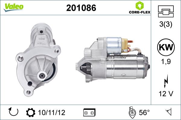 Valeo 201086 - Стартер autozip.com.ua