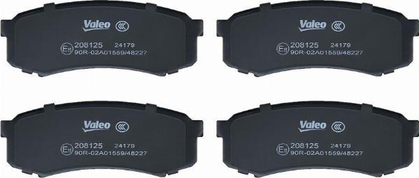 VALEO 208125 - Гальмівні колодки, дискові гальма autozip.com.ua