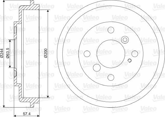 Valeo 237090 - Гальмівний барабан autozip.com.ua