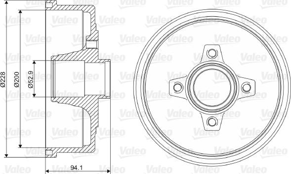 Valeo 237098 - Гальмівний барабан autozip.com.ua