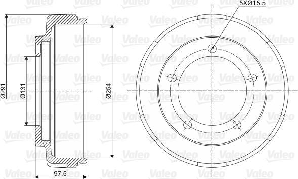VALEO 237040 - Гальмівний барабан autozip.com.ua
