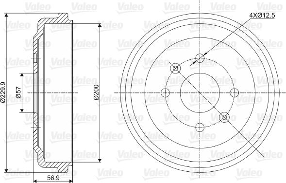 Valeo 237041 - Гальмівний барабан autozip.com.ua