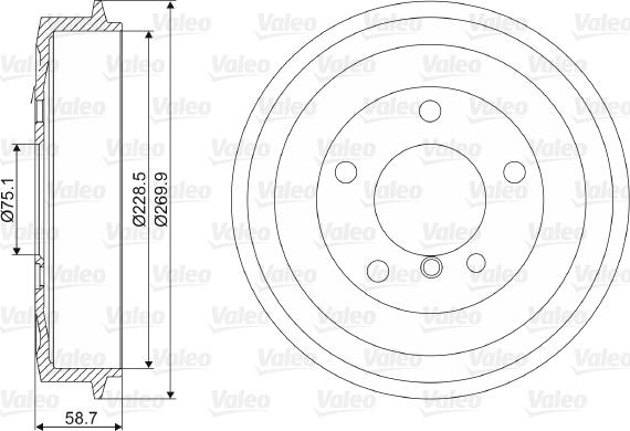 Valeo 237042 - Гальмівний барабан autozip.com.ua