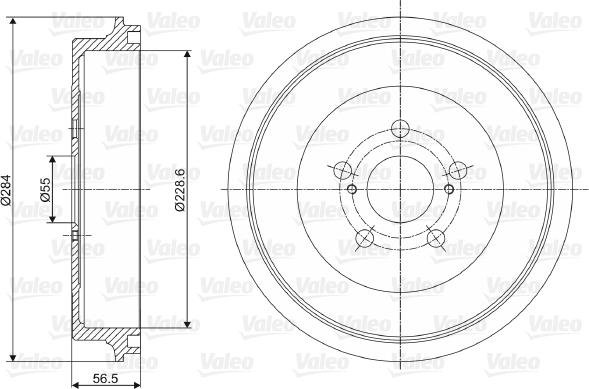 Valeo 237050 - Гальмівний барабан autozip.com.ua