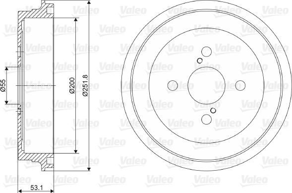 Valeo 237057 - Гальмівний барабан autozip.com.ua