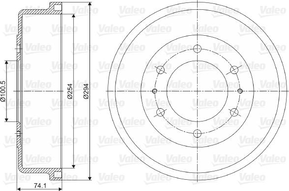 Valeo 237065 - Гальмівний барабан autozip.com.ua