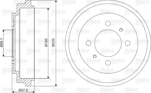 Valeo 237061 - Гальмівний барабан autozip.com.ua