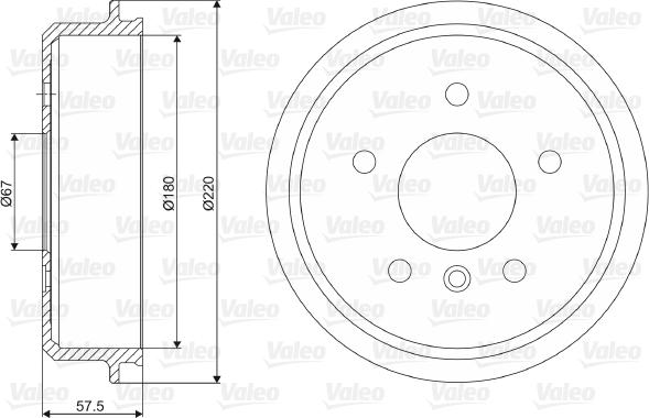 Valeo 237068 - Гальмівний барабан autozip.com.ua