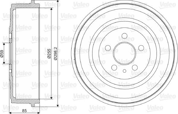 Valeo 237005 - Гальмівний барабан autozip.com.ua