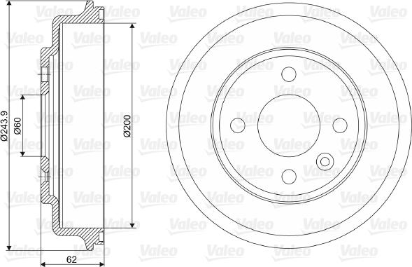 Valeo 237089 - Гальмівний барабан autozip.com.ua