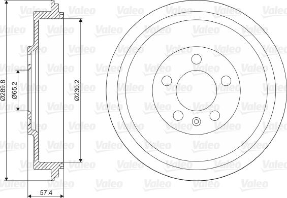 Valeo 237085 - Гальмівний барабан autozip.com.ua