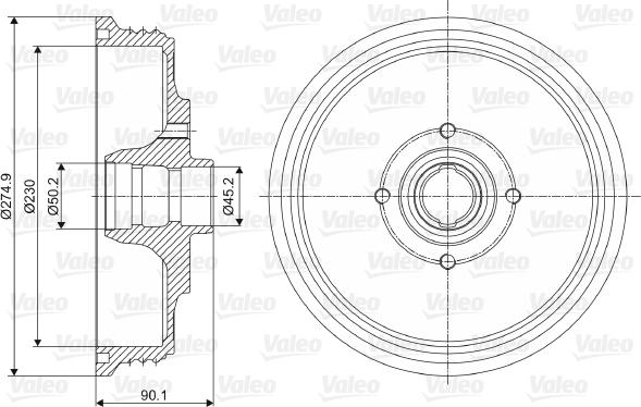 Valeo 237086 - Гальмівний барабан autozip.com.ua