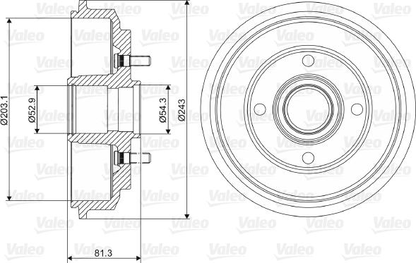 Valeo 237088 - Гальмівний барабан autozip.com.ua