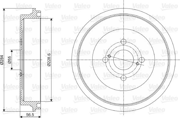 Valeo 237083 - Гальмівний барабан autozip.com.ua