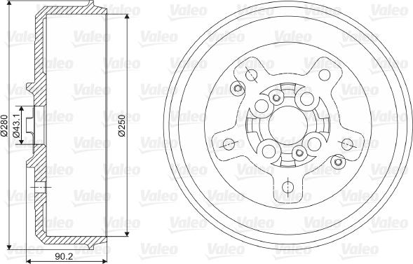 Valeo 237087 - Гальмівний барабан autozip.com.ua