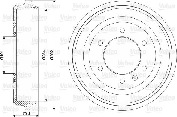 Valeo 237029 - Гальмівний барабан autozip.com.ua