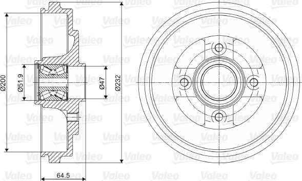 Valeo 237079 - Гальмівний барабан autozip.com.ua