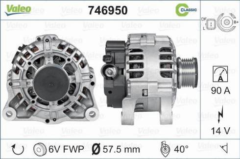 Valeo 746950 - Генератор autozip.com.ua