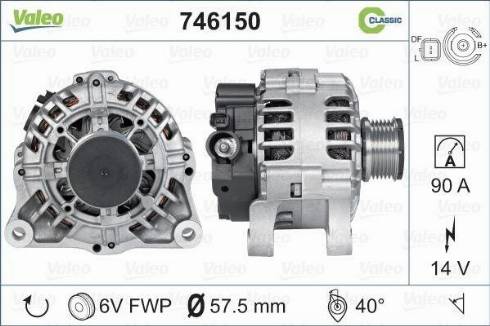 Valeo 746150 - Генератор autozip.com.ua