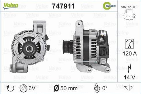 Valeo 747911 - Генератор autozip.com.ua