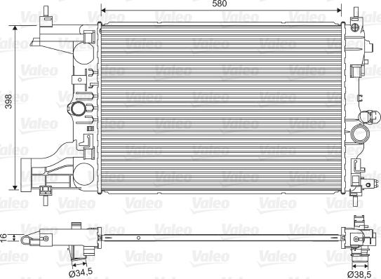 Valeo 701594 - Радіатор, охолодження двигуна autozip.com.ua