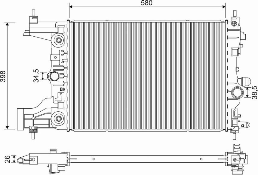 Valeo 701245 - Радіатор, охолодження двигуна autozip.com.ua