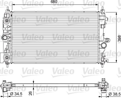 Valeo 701733 - Радіатор, охолодження двигуна autozip.com.ua