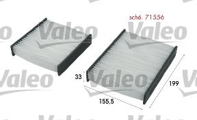VALEO 715556 - Фільтр, повітря у внутрішній простір autozip.com.ua