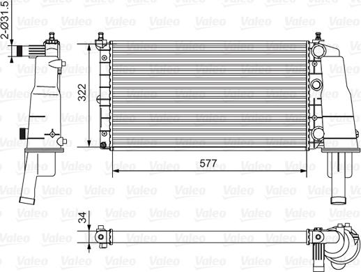 Valeo 734236 - Радіатор, охолодження двигуна autozip.com.ua