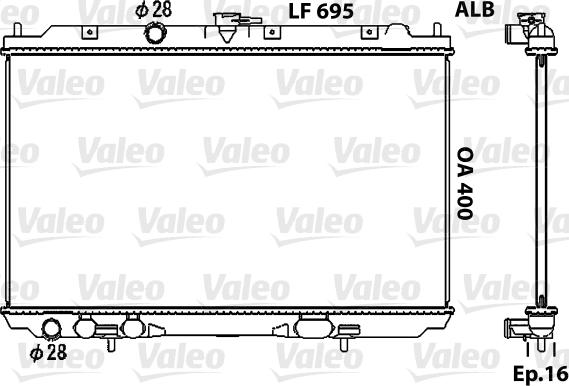 Valeo 734729 - Радіатор, охолодження двигуна autozip.com.ua