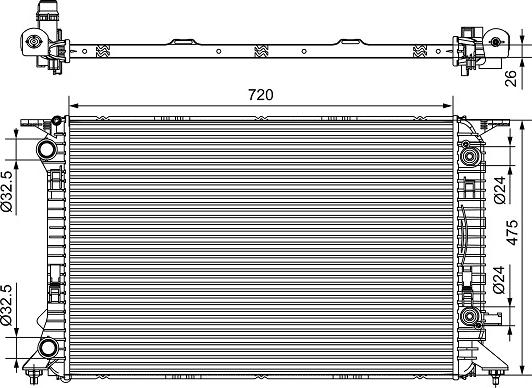 Valeo 735472 - Радіатор, охолодження двигуна autozip.com.ua