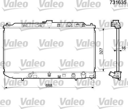 Valeo 731635 - Радіатор, охолодження двигуна autozip.com.ua