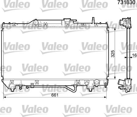 Valeo 731830 - Радіатор, охолодження двигуна autozip.com.ua