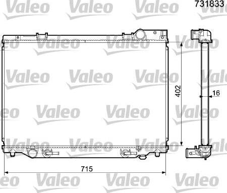 Valeo 731833 - Радіатор, охолодження двигуна autozip.com.ua