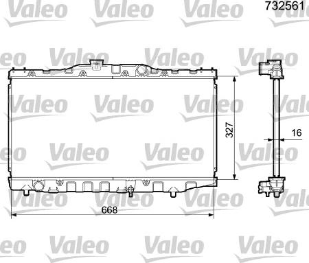 Valeo 732561 - Радіатор, охолодження двигуна autozip.com.ua