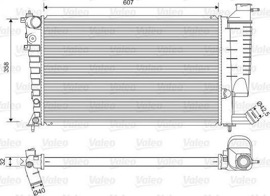 VALEO 732520 - Радіатор, охолодження двигуна autozip.com.ua