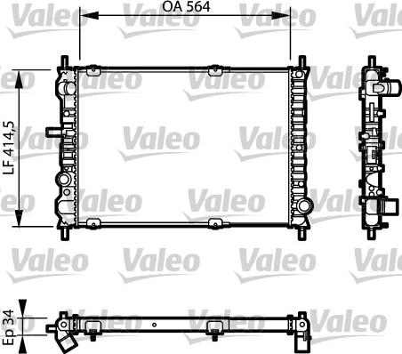 Valeo 732623 - Радіатор, охолодження двигуна autozip.com.ua