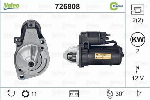 Valeo 726808 - Стартер autozip.com.ua