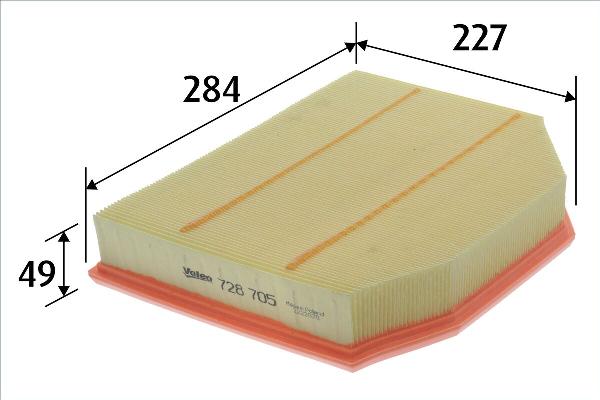 VALEO 728705 - Повітряний фільтр autozip.com.ua