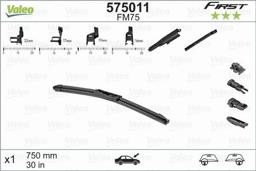 VALEO FM75 - Щітка склоочисника autozip.com.ua