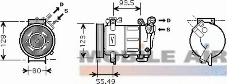 Van Wezel 4000K316 - Компресор, кондиціонер autozip.com.ua