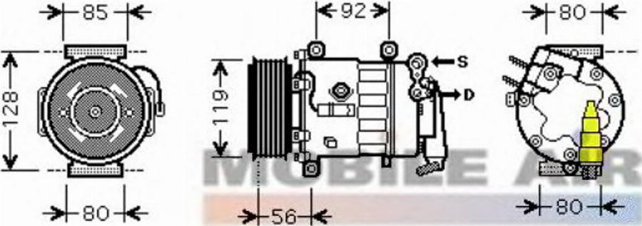 Van Wezel 4000K329 - Компресор, кондиціонер autozip.com.ua