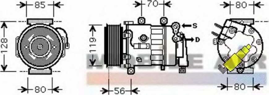 Van Wezel 4000K324 - Компресор, кондиціонер autozip.com.ua